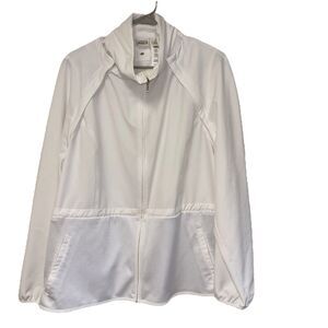 Chico’s Zenergy Golf Convertible Mesh Jacket Size 3 US XL White Zip Pockets